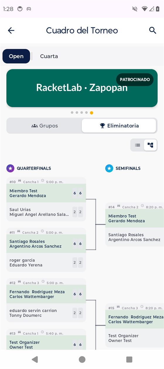 Patrocinador dentro del cuadro de eliminatoria en CourtBit